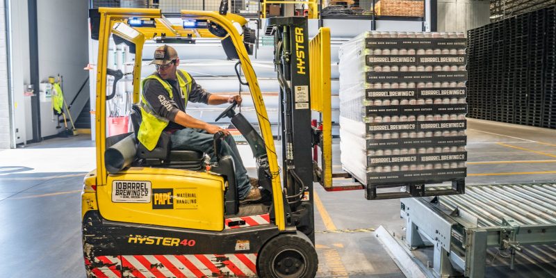 person using forklift