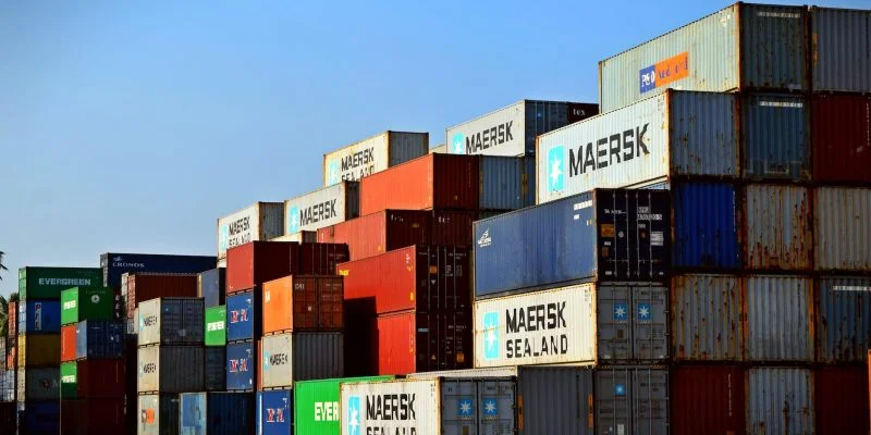 cargo container lot